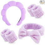Chanaco Makeup, Skincare & Face Wash Headband, Wrist Towels, Spa Headband by Chanaco