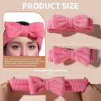 Teenitor 5 Pack Spa Headband for Washing Face, Girls Makeup Headband, Bow Tie - Image 2