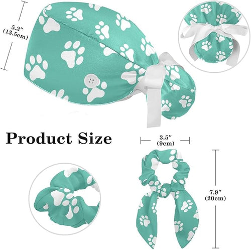 Adjustable Brown Dachshund Dog Blue Surgical Scrub Cap - Image 2