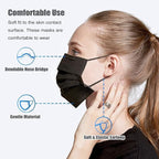 LEMENT 100 Pcs Disposable Face Masks, 3 Ply Face Masks Black Disposable Mask - Image 4