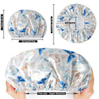 Shower Cap for Women, Double Layers Shower Caps Reusable Waterproof, Bathing - Image 4