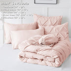 CozyLux Queen Comforter Set Blush Pink, 7 Pieces Pintuck Bed in A Bag, Premium - Image 7
