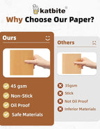 Katbite 300Pcs 6x6 Inches Patty Paper, Burger Patty Paper, Unbleached Parchment - Image 3