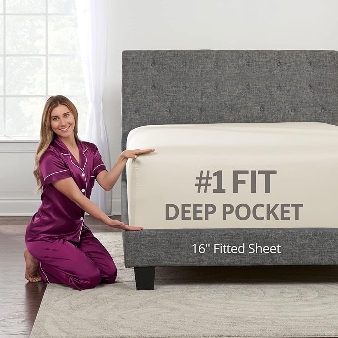 Kids Twin Fitted Sheet – REAL Extra Deep Pocket Kids Twin Fitted Sheet Only – by DeaLuxeBedding