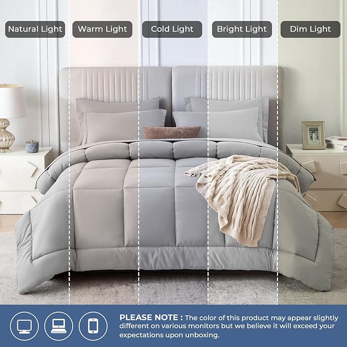 Sasttie Twin Comforter Set, 5 Pieces Bed in a Bag Twin, Complete Bedding Set - Image 7