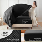 Sasttie Twin Comforter Set Black, 5 Pieces Bed in a Bag Twin, Complete Bedding - Image 5