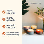 Calyan Wax Co. Piñon & Woods 3 Wick Scented Candle - Image 3