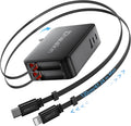 65W for MacBook Pro Charger, 5-in-1 Retractable Wall Charger Plug for iPhone 17 by HATALKIN