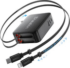 65W for MacBook Pro Charger, 5-in-1 Retractable Wall Charger Plug for iPhone 17 by HATALKIN