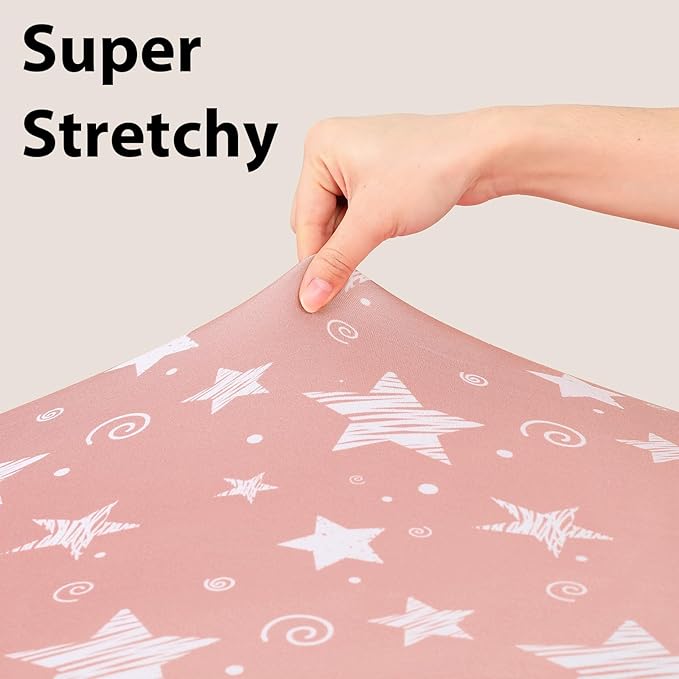 Baby Mini Crib Sheets Girl, Portable 38”x26” Pack and Play Sheets Fitted - Image 5