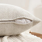 MIULEE Pack of 4 Couch Throw Pillow Covers 16x16 Inch Cream Soft Decorative - Image 7