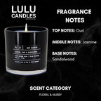 Lulu Candles | Jasmine, Oud & Sandalwood | Luxury Scented Soy Jar Candle | Hand - Image 2