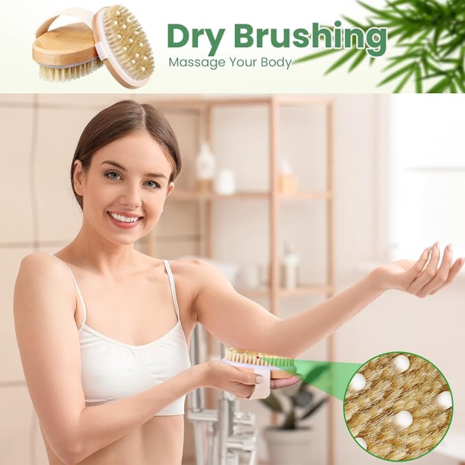 Gejoy 2 Pcs Dry Brushing Body Brush - Image 6