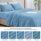 BEDELITE Flannel Sheets King Size Forever Blue - Image 9