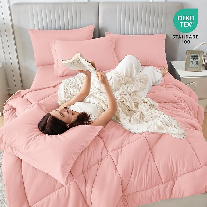 Sasttie Twin XL Comforter Set, 5 Pieces Twin XL Bed in a Bag, Complete Bedding - Image 5