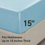 BEDELITE Satin Fitted Sheet and Pillowcases Set, Soft Similar to Silk Bottom - Image 5