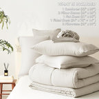 CozyLux Full Size Comforter Sets Beige - Image 7