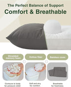 ZonLi Long Body Pillows for Adults, Memory Foam Body Pillow Adjustable - Image 4