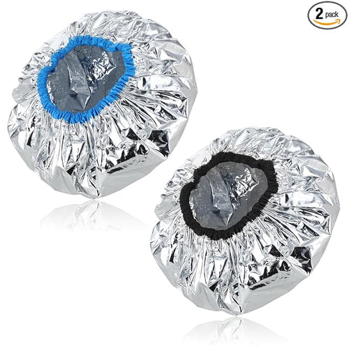 2 Pcs Aluminum Foil Deep Conditioning Hair Cap Reusable Heat Cap by DIVINA+VITAE