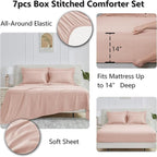 CozyLux King Size Comforter Set Blush Pink - Image 6
