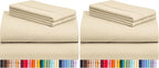 LuxClub 4 PC Full Sheet Set, Deep Pockets Wrinkle Free Cooling Bed Sheets Hotel by LuxClub
