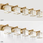 Aipsun Bathroom Vanity Lights Fixtures Crystal Vanity Light 5 Light Modern - Image 2