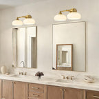 GoYeel Bathroom Light Fixtures Over Mirror, Vintage Gold Double Arm Vanity - Image 6
