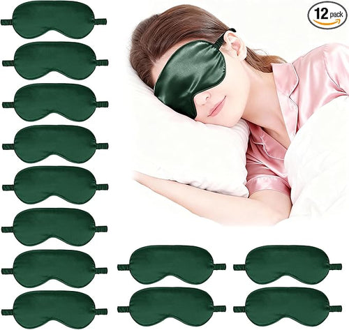 12PACK Silky Sleep Masks Satin Eye Mask Silk Eyes Cover by WJingYiJia