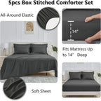 CozyLux Twin XL Comforter Set Dark Grey - Image 4