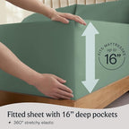 LuxClub 4 PC Full Sheet Set, Breathable Luxury Bed Sheets, Deep Pockets 18" - Image 6