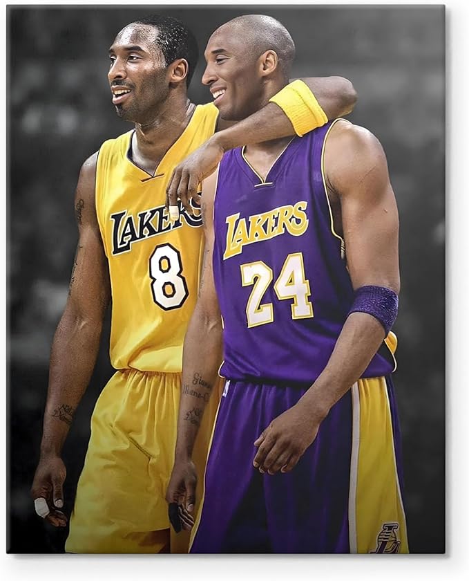 Kobe Bryant Canvas Wall Art Print Poster, Iconic Basketball Player Dual-Era - Image 9