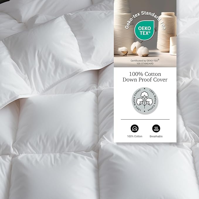 Hotel Grand Luxury White Goose Feather Down Fiber Comforter King Size, 100% - Image 3