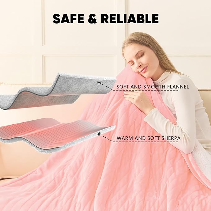 greenoak Heated Blanket Electric Queen Size 84"X90" Dual Control, Heating - Image 7