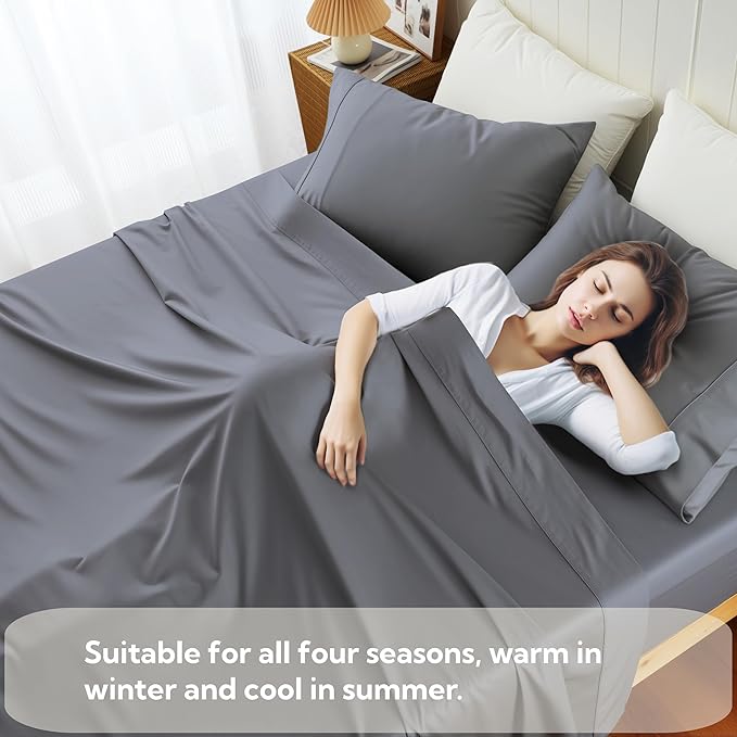 Cotton Flat Sheets Only, 600 TC 100% Cotton Flat Sheet Top Sheet Only, Full - Image 7