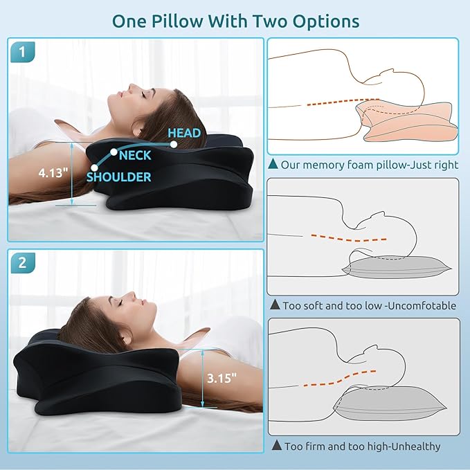 DONAMA Cervical Pillow for Neck and Shoulder, Contour Memory Foam Pillow - Image 3