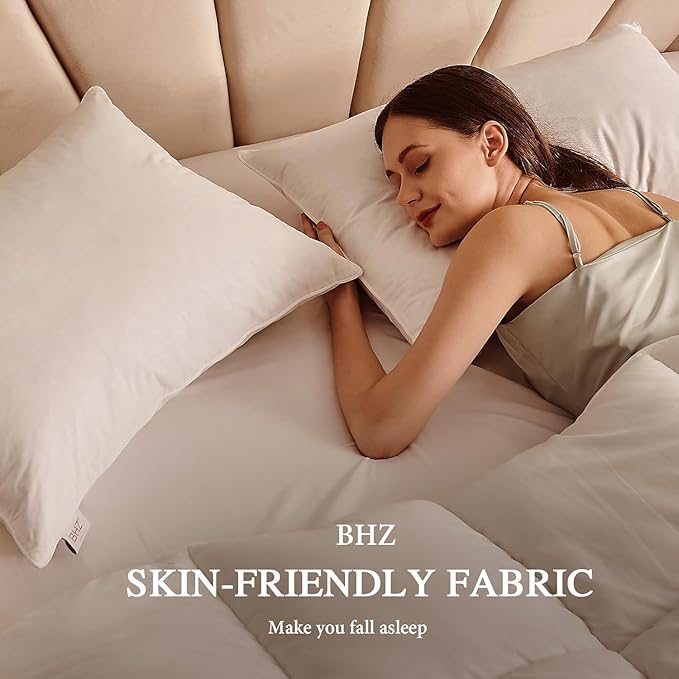 BHZ Down Feather Standard/Queen Pillows Set of 2 Pack, Luxury Hotel Collection - Image 3