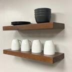 URBANDI, Rustic Floating Shelves, Hidden Bracket, Solid Wood, Heavy Duty - Image 4