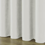 Joydeco Vanilla Grey Velvet Curtains 96 Inches 2 Panels, Luxury Thermal - Image 6