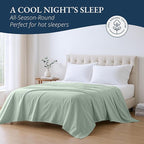 Lane Linen 100% Organic Cotton Queen Size Flat Sheet Only - Image 4