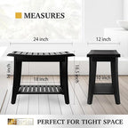 Bamboo Shower Bench Inside Shower Stool - Image 3