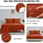 CozyLux Full Size Comforter Sets Terracotta - Image 4