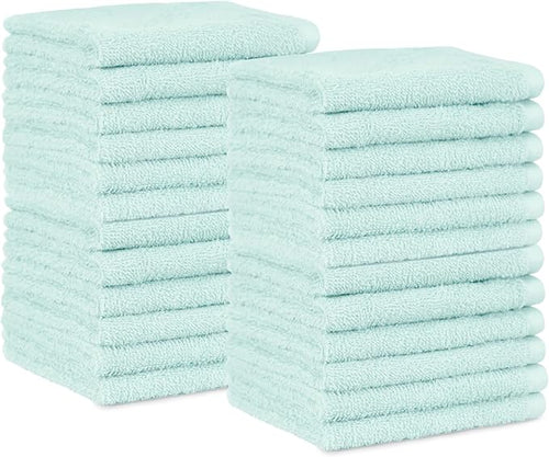 Amazon Basics face Towels for Bathroom, 100% Cotton Extra Absorbent washcloth by AmazonBasics