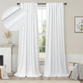 Sliding Glass Door Curtains 98 Inches Long 100% Blackout White Curtains by Pitalk