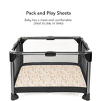 Konssy Muslin Mini Crib Sheets, 100% Soft Cotton Pack and Play Sheets - Image 5