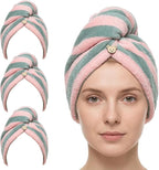 3 Pack Microfiber Hair Towel Wrap by YHPDYL
