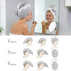 SINLAND Microfiber Hair Drying Cap Hair Towel Turban Twist - Image 7