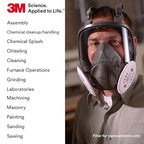 3M Full Facepiece Reusable Respirator 6800, Large Lens, ANSI High Impact Eye - Image 8