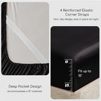 MR&HM Satin Bed Sheets, Twin XL Size Sheets Set - Image 4