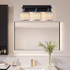 Vanity Light, 3-Light Modern Crystal Black Bathroom Light - Image 8