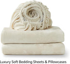 BEDELITE Velvet Fitted Sheet and Pillowcases Set, Luxury Soft Fuzzy Bottom Sheet - Image 8